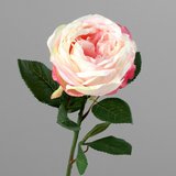 Trandafir artificial crem-roz - 47 cm